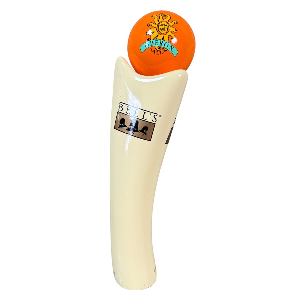 Bell's Brewery Oberon Ale Beer Tap Handle Cream Orange Sun Logo Barware Michigan